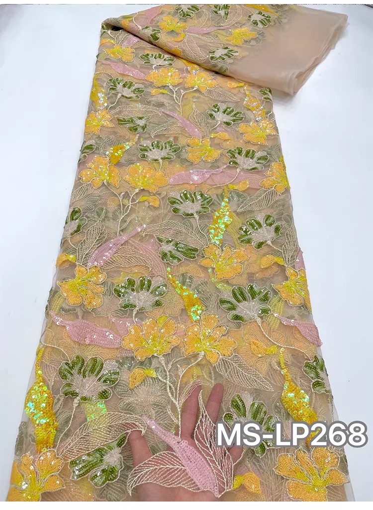 1 yard Kain Bordir Payet Bunga - Embroidery Gradient ulasan dan harga