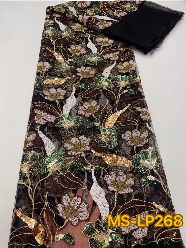 1 yard Kain Bordir Payet Bunga - Embroidery Gradient ulasan dan harga