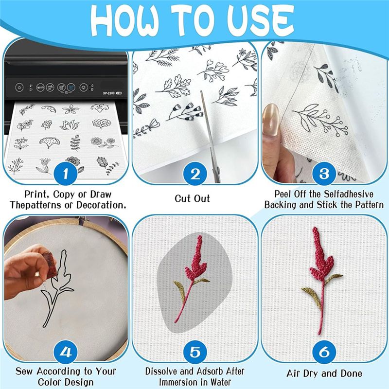 LIKE WISH 15PCS A4 Stabilizer  - Water Soluble Stabilizer ulasan dan harga