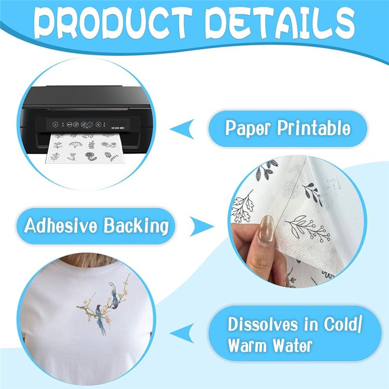 LIKE WISH 15PCS A4 Stabilizer  - Water Soluble Stabilizer ulasan dan harga