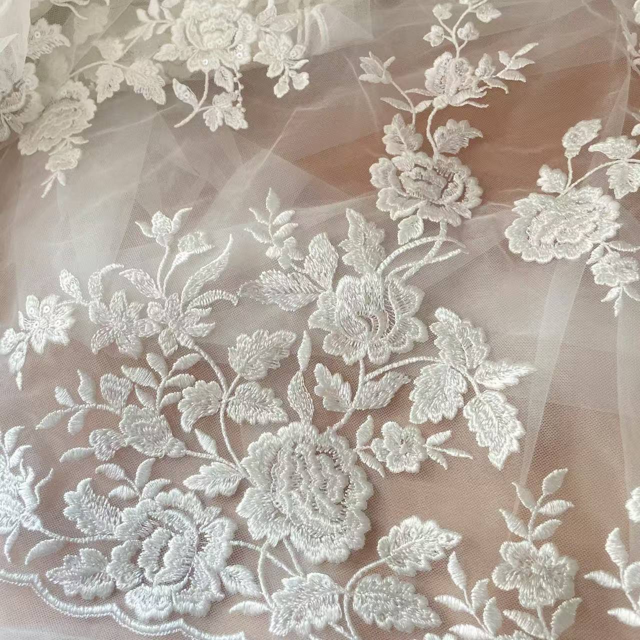 Kain Renda Bordir Prancis, Bun - Embroidery Abaya ulasan dan harga