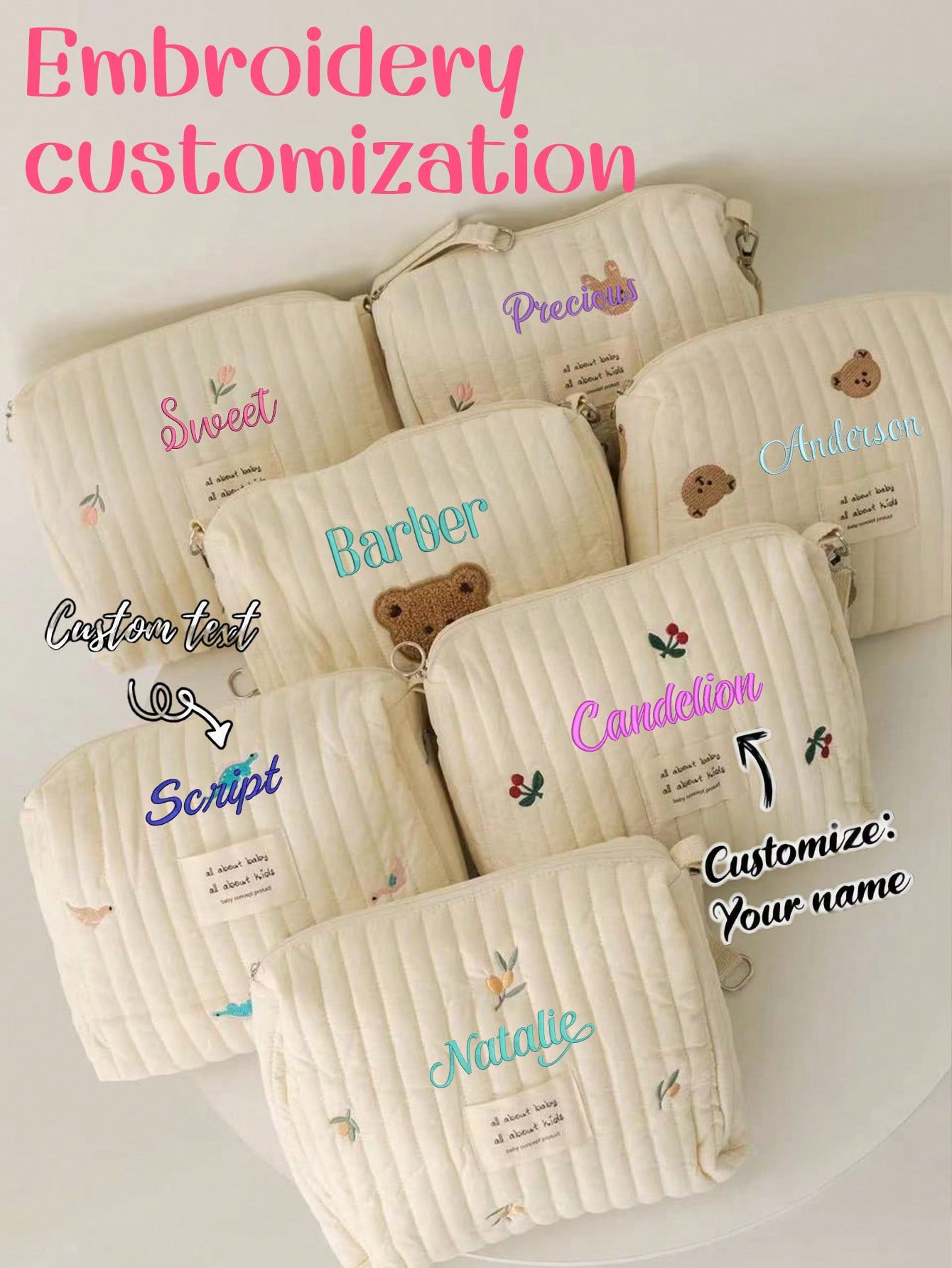 Tas Popok Bayi Bordir Nama Kus - Embroidery Quilting ulasan dan harga